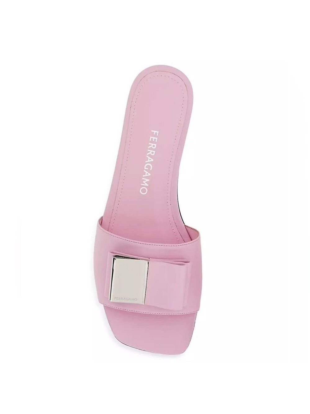 Salvatore Ferragamo Lyana Leather Slide Sandals in Pink Bubble Gum NWT